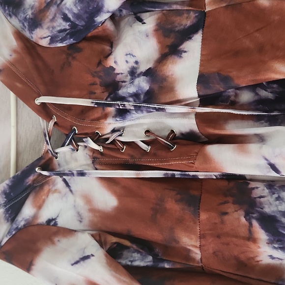 Tie-Dye Long Sleeve Light Weight Dress Women's L - Picture 2 of 4